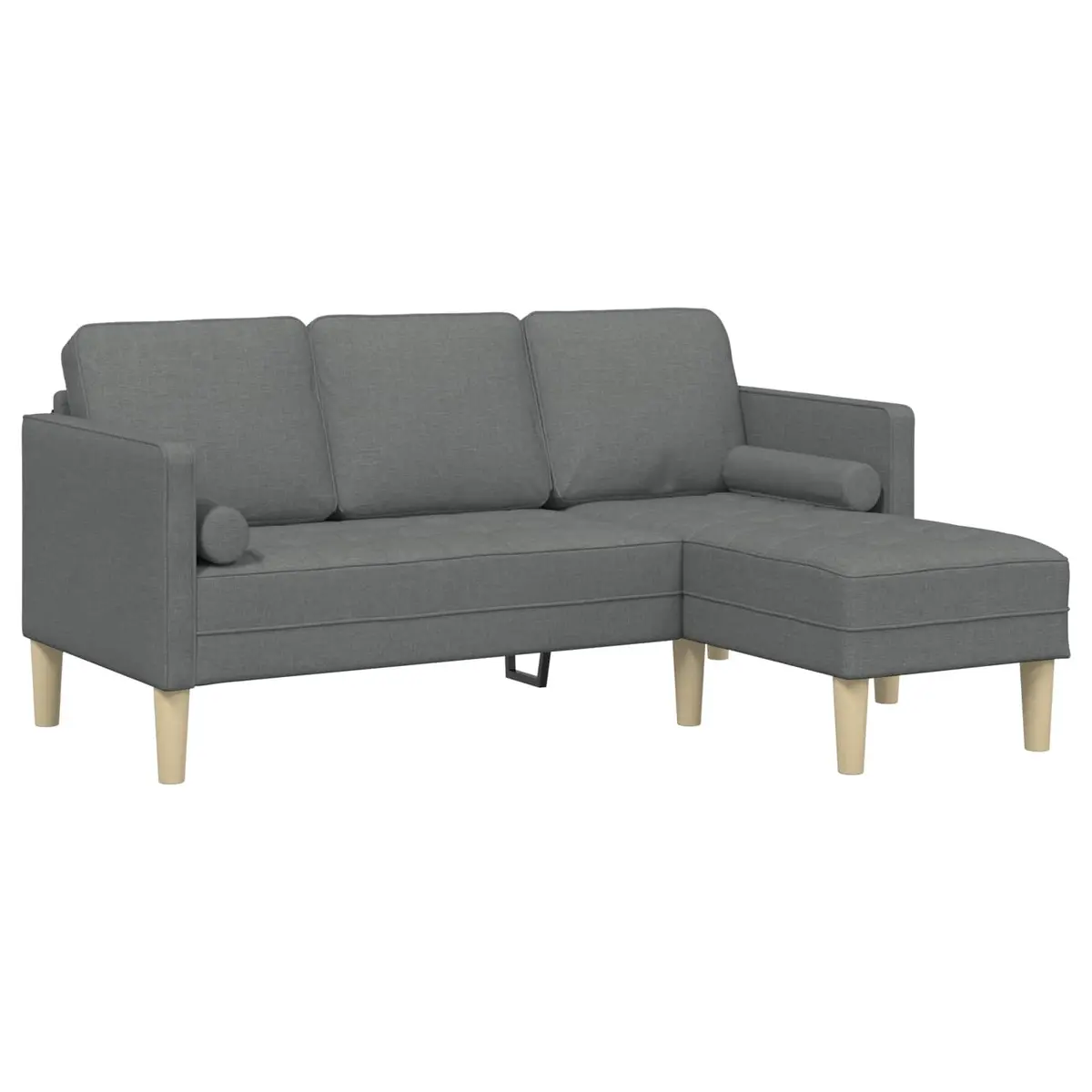 Modular Sofa Set Grey Polyester 2 Pieces
