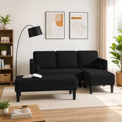 Your New Modular Sofa Set Awaits: 2 Pieces Black