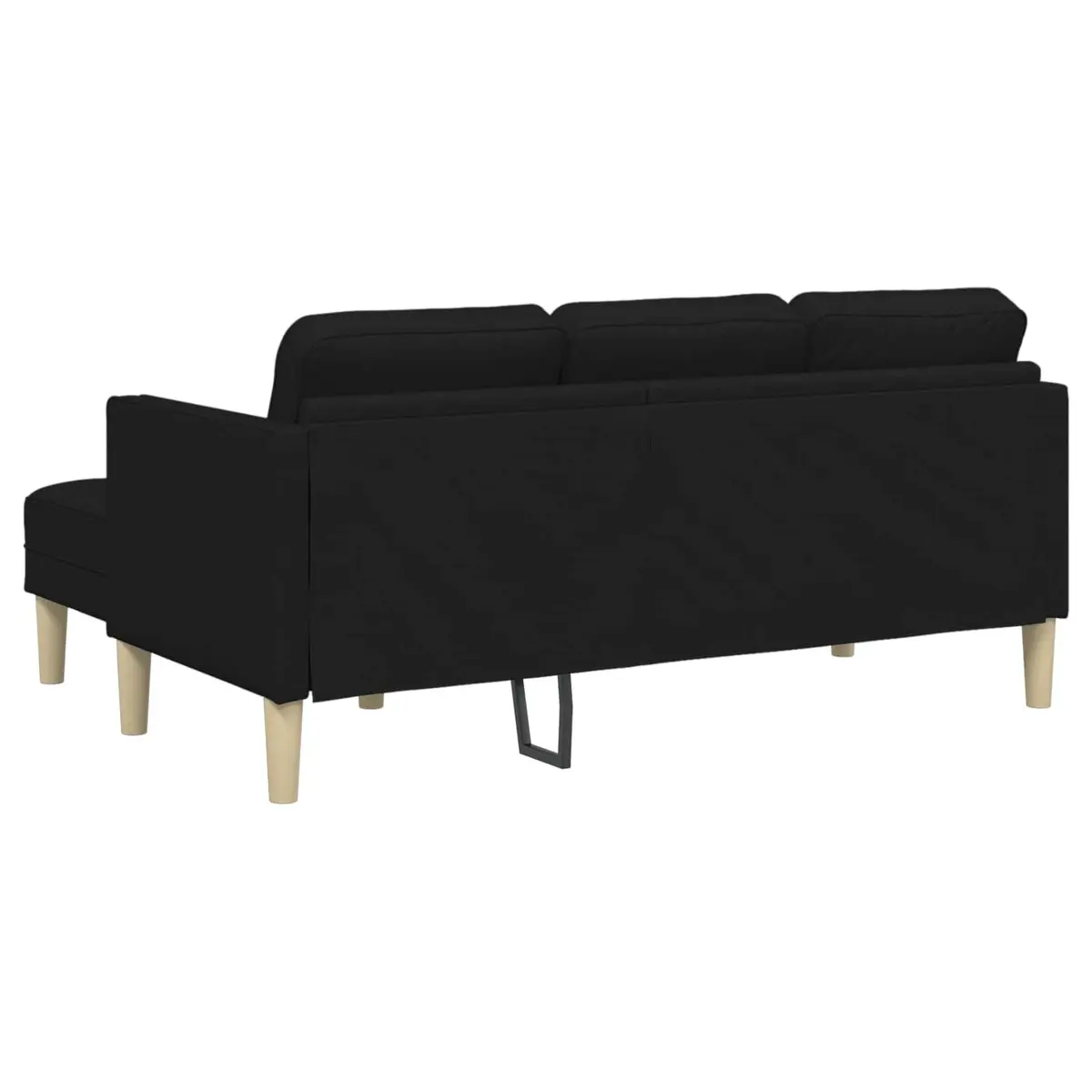 Modern Modular Sofa Set 2 Pieces Black Polyester Flat Armrests Contemporary