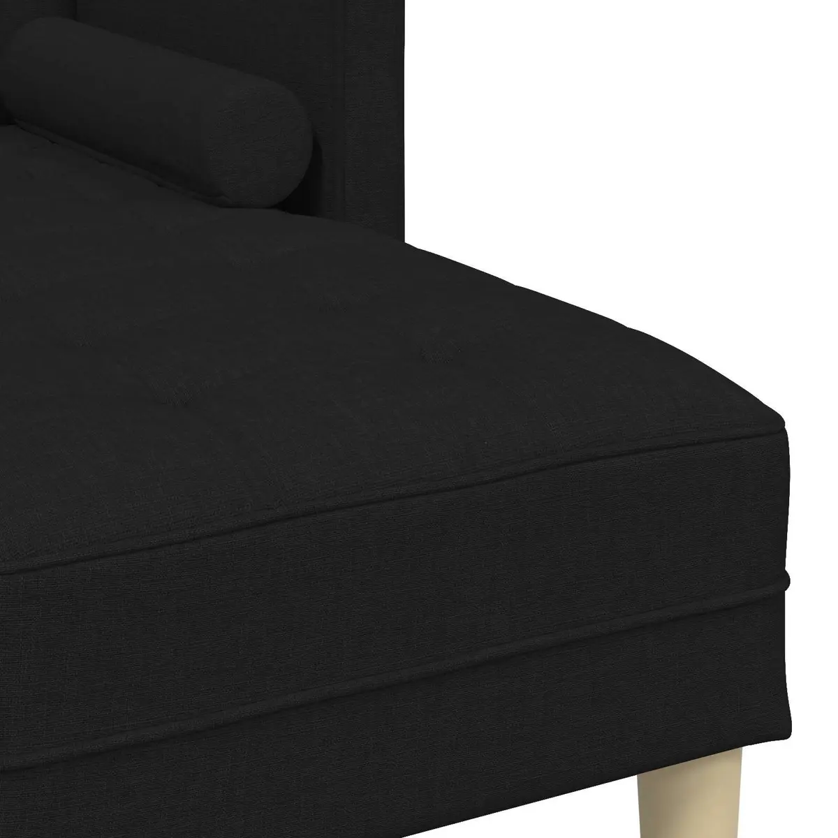 Modern Modular Sofa Set 2 Pieces Black Polyester Flat Armrests Contemporary