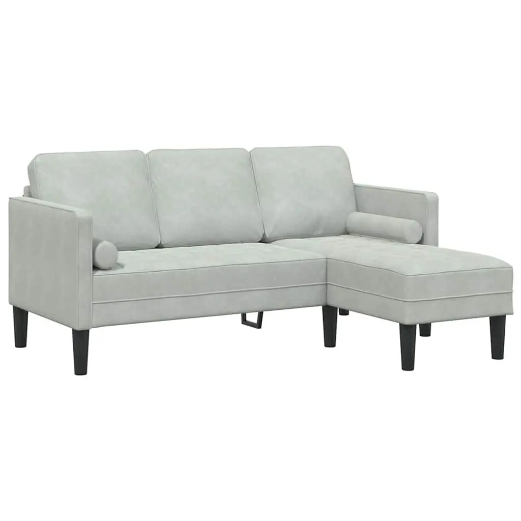 Sofa Set Modular Light Grey Polyester 2 pcs