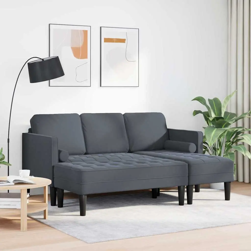 Modular Sofa Set 2-Piece Grey Polyester Modern Living Room Furniture