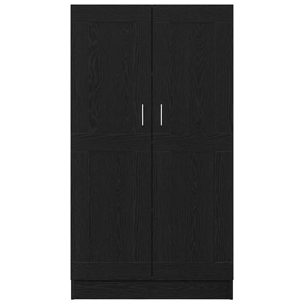 Book Cabinet Modern Black Oak Storage Shelving Unit 82.5 x 30.5 x 150 cm