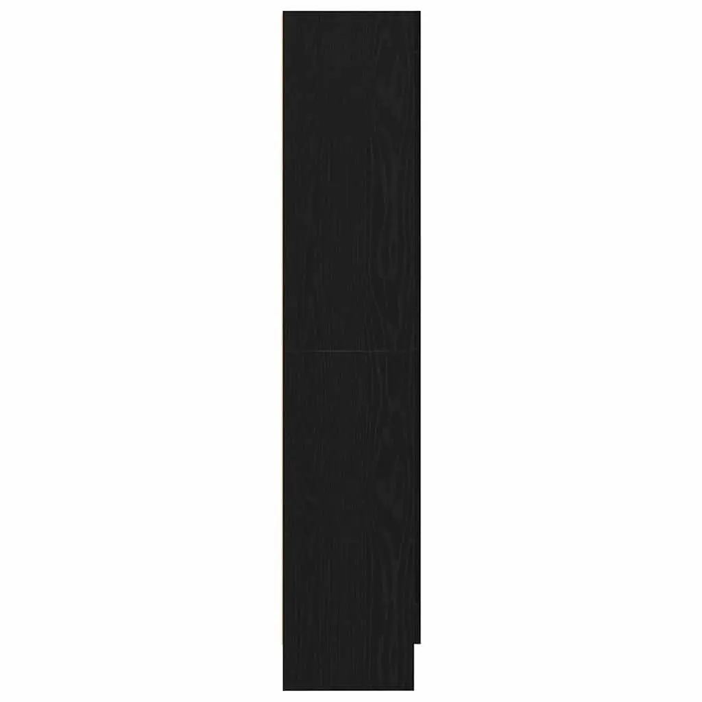 Book Cabinet Modern Black Oak Storage Shelving Unit 82.5 x 30.5 x 150 cm