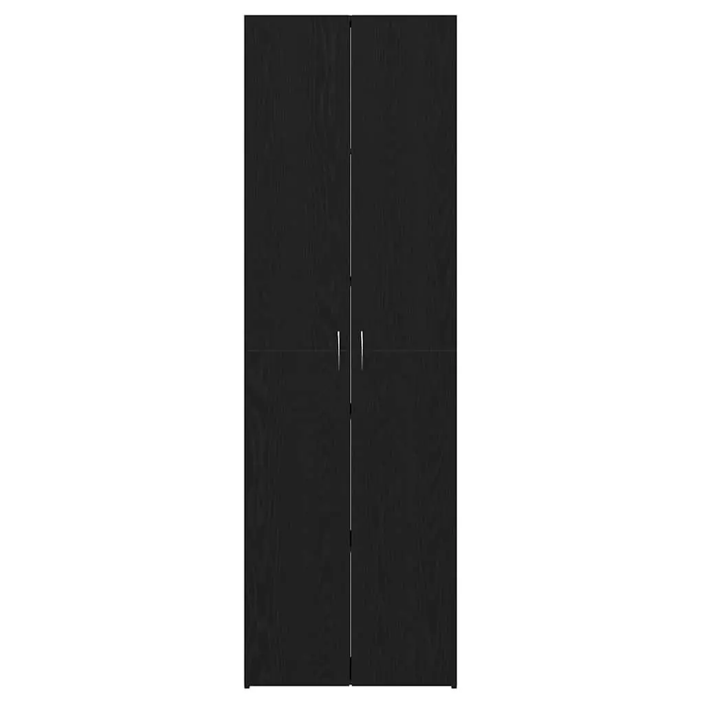 Office Filing Cabinet Black Engineered Wood Hinge Door 60 x 32 x 190 cm