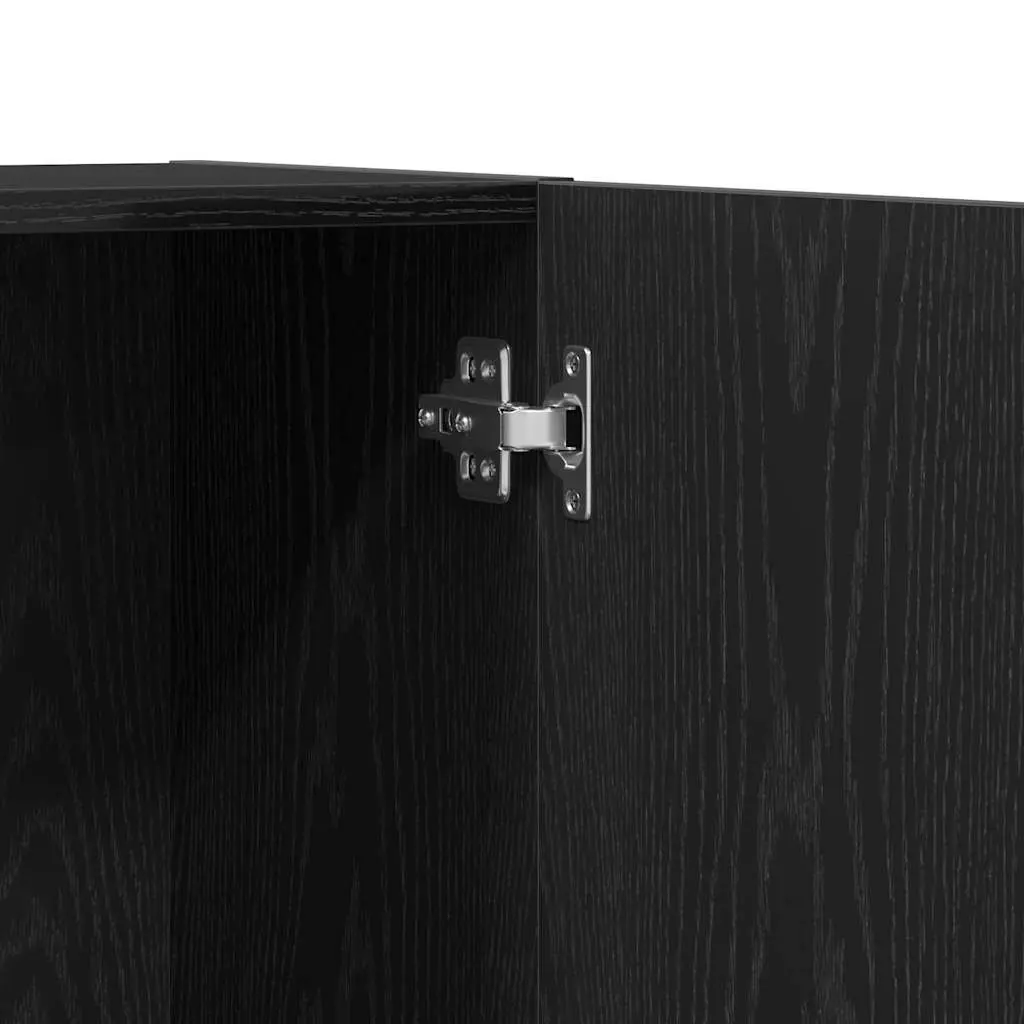 Office Filing Cabinet Black Engineered Wood Hinge Door 60 x 32 x 190 cm