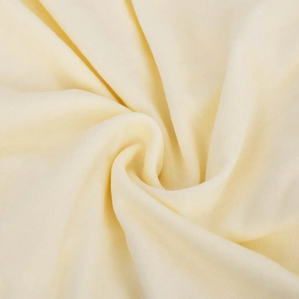 3-Seater Stretch Couch Slipcover Cream Polyester Jersey