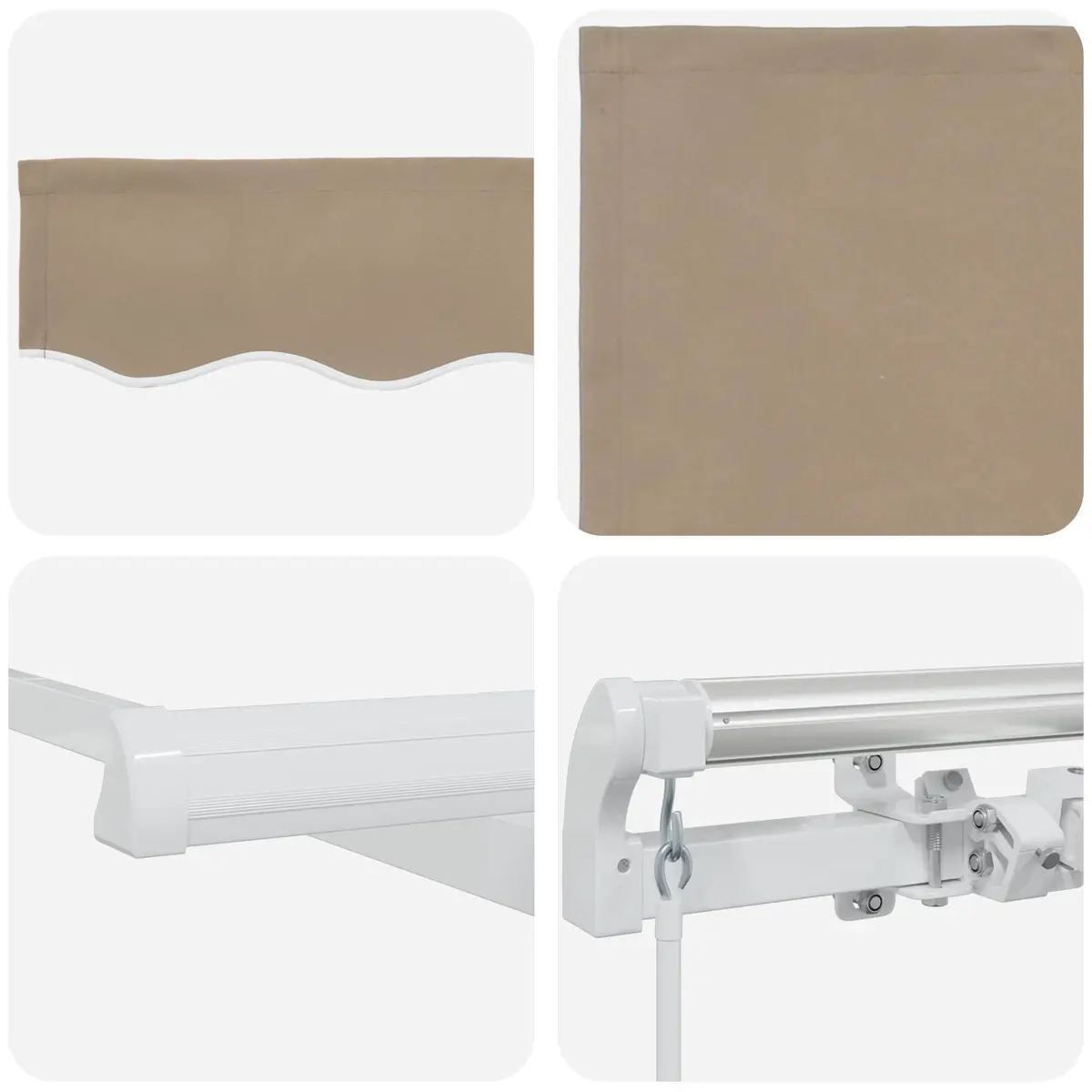 Retractable Awning Manual Crank Beige 400 x 300cm Outdoor Garden Patio Shade