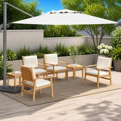 Friendly 6 Piece Brown Sofa Set for Your Garden