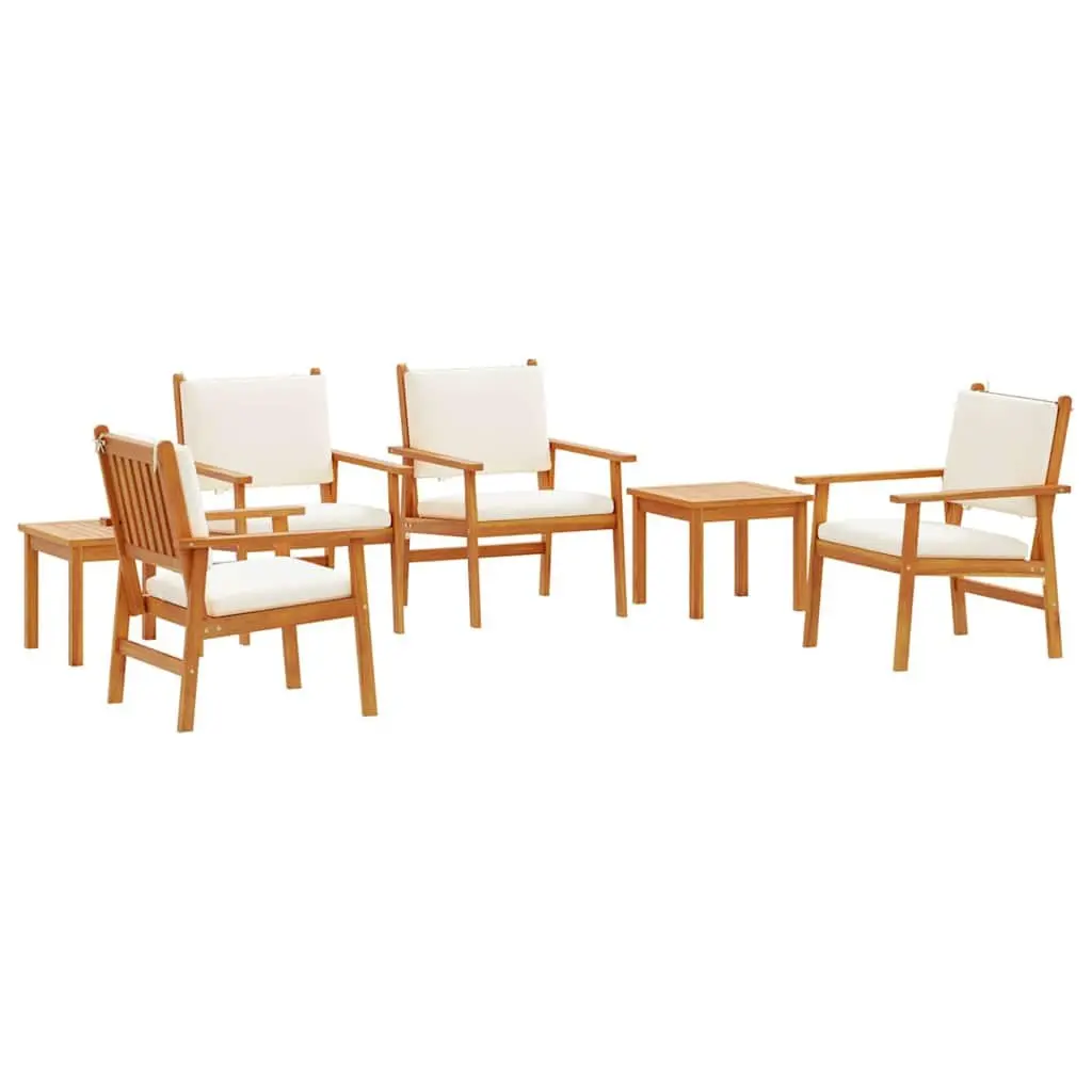 Outdoor Garden Sofa Set 6 Piece Brown Wood Seating Lounge Balcony Patio