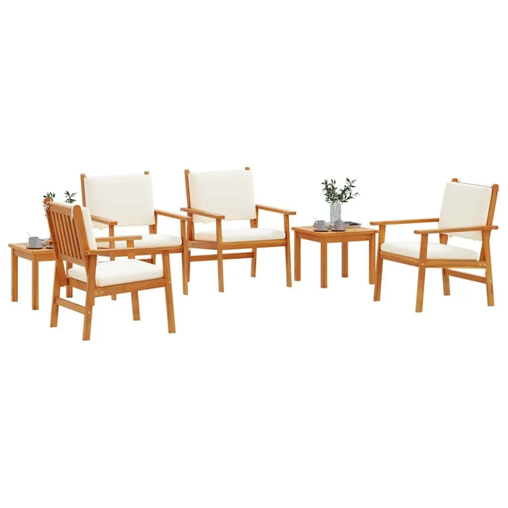 Outdoor Garden Sofa Set 6 Piece Brown Wood Seating Lounge Balcony Patio