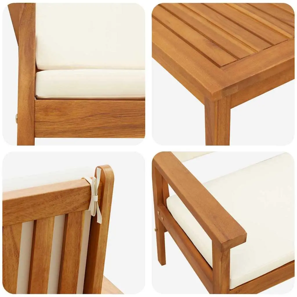 Outdoor Garden Sofa Set 6 Piece Brown Wood Seating Lounge Balcony Patio