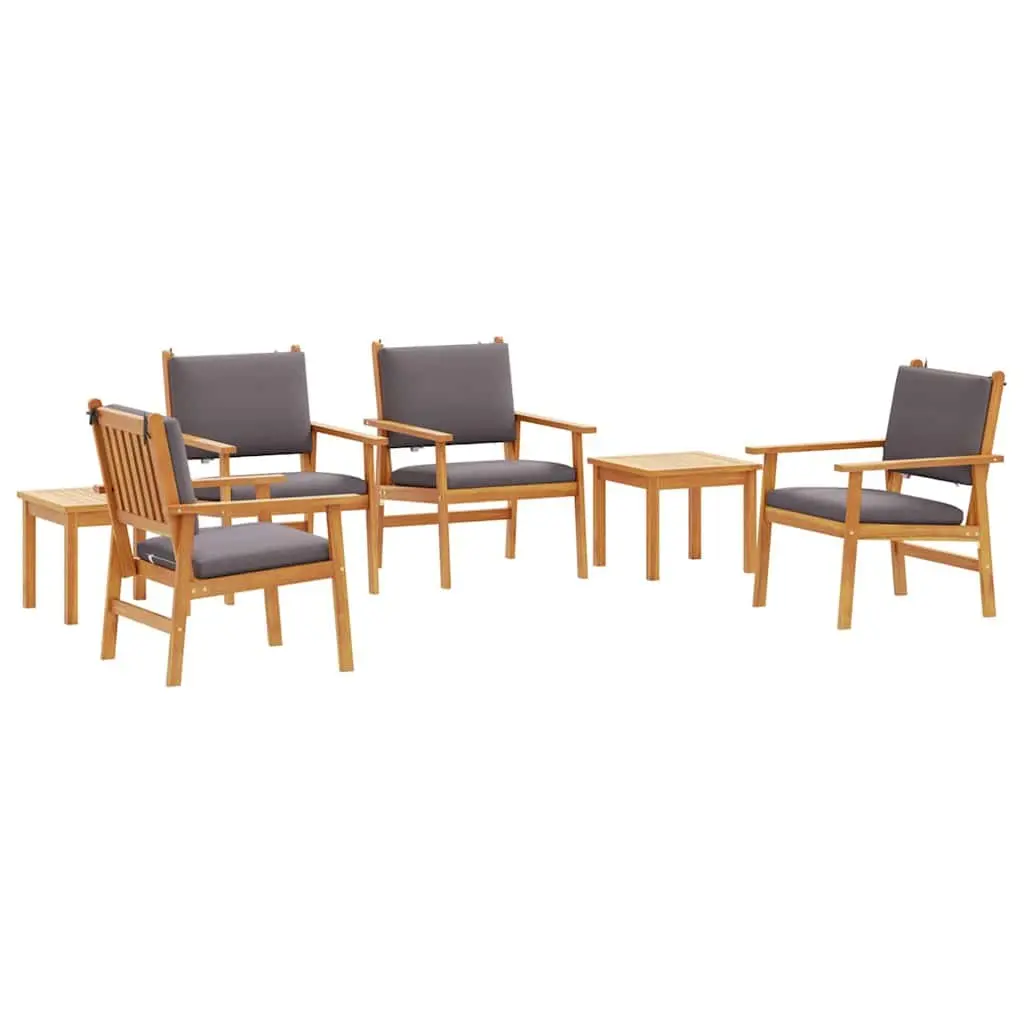 Outdoor Garden Sofa Set 6 Pieces Brown Wood Patio Furniture Lounge Seating