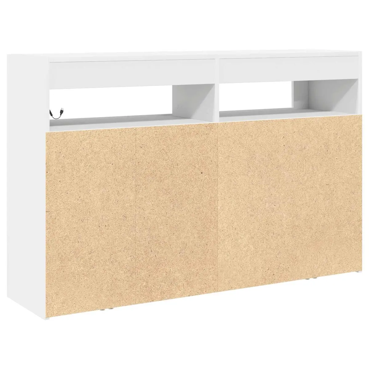 White Sideboard with RGB LED Lights Modern Storage Cabinet Engineered Wood 116 x 30 x 75 cm