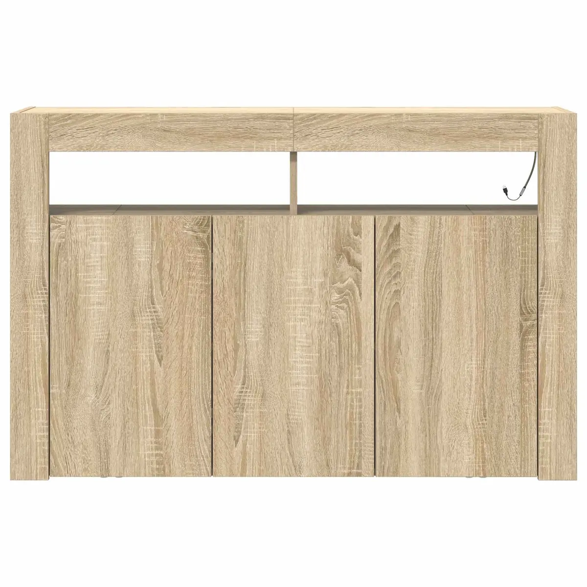 Sideboard Sonoma Oak 116x30x75cm Engineered Wood RGB LED Storage Cabinet