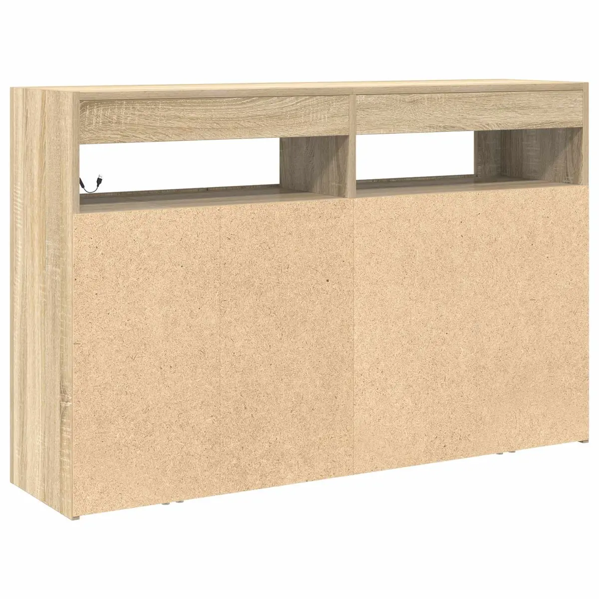 Sideboard Sonoma Oak 116x30x75cm Engineered Wood RGB LED Storage Cabinet