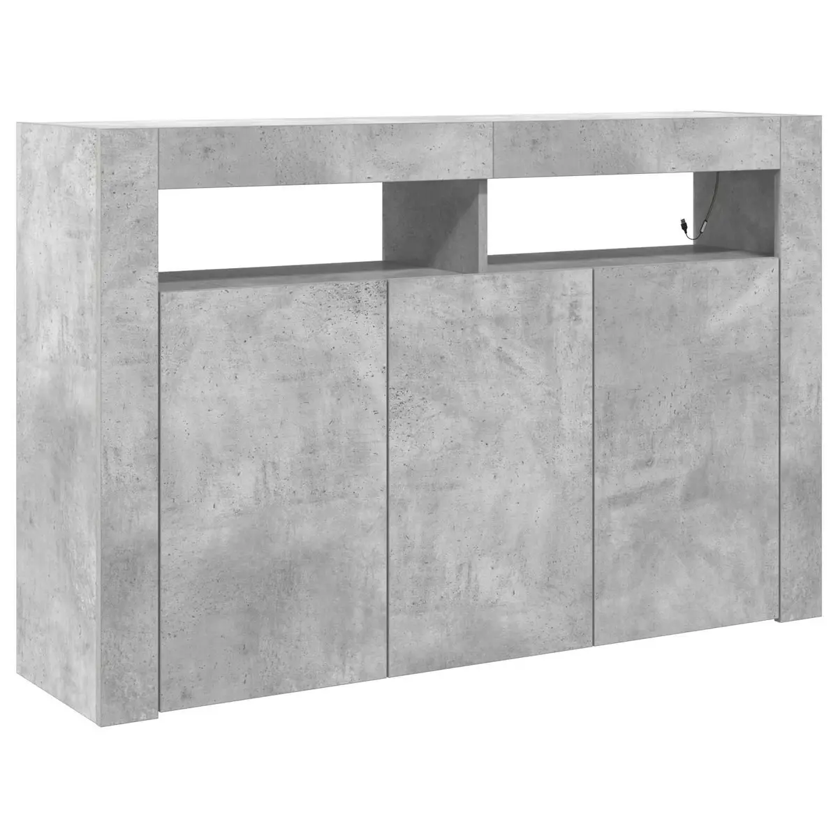 Sideboard Modern Grey Engineered Wood Storage Cabinet with RGB LED Lighting