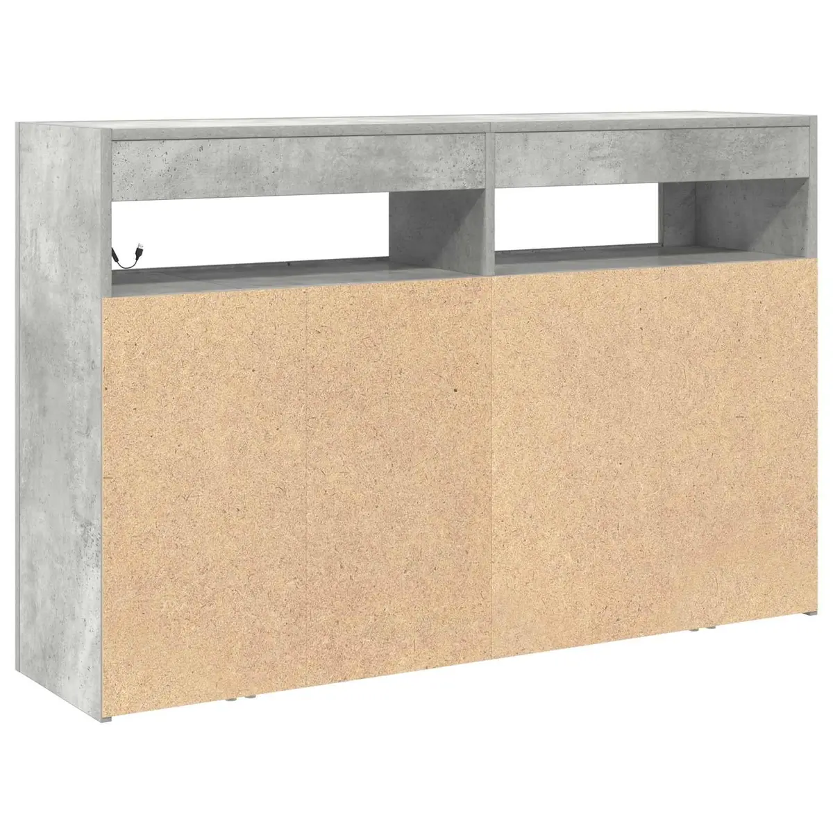 Sideboard Modern Grey Engineered Wood Storage Cabinet with RGB LED Lighting