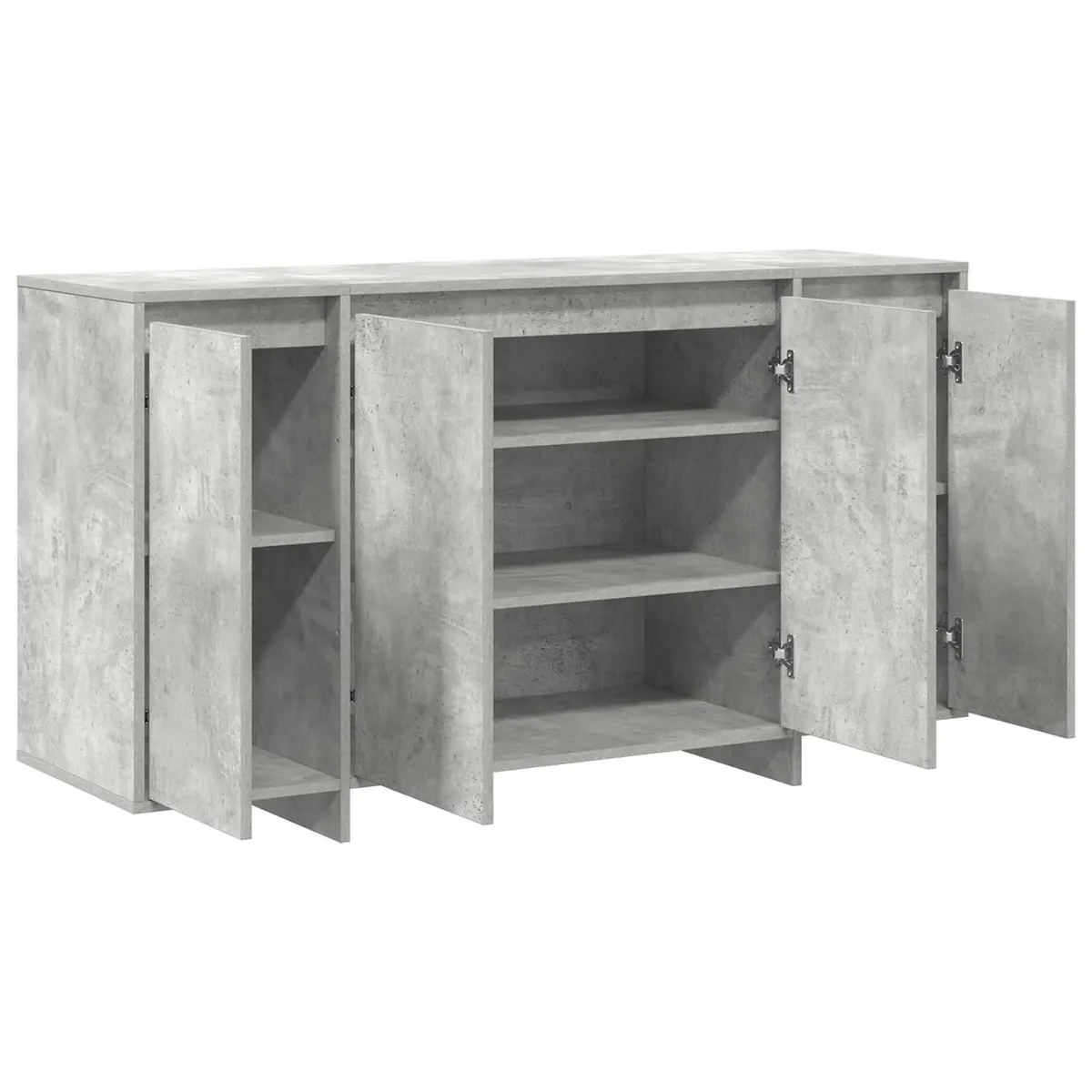 Modern Sideboard Grey Storage Cabinet Engineered Wood Dining Room Furniture