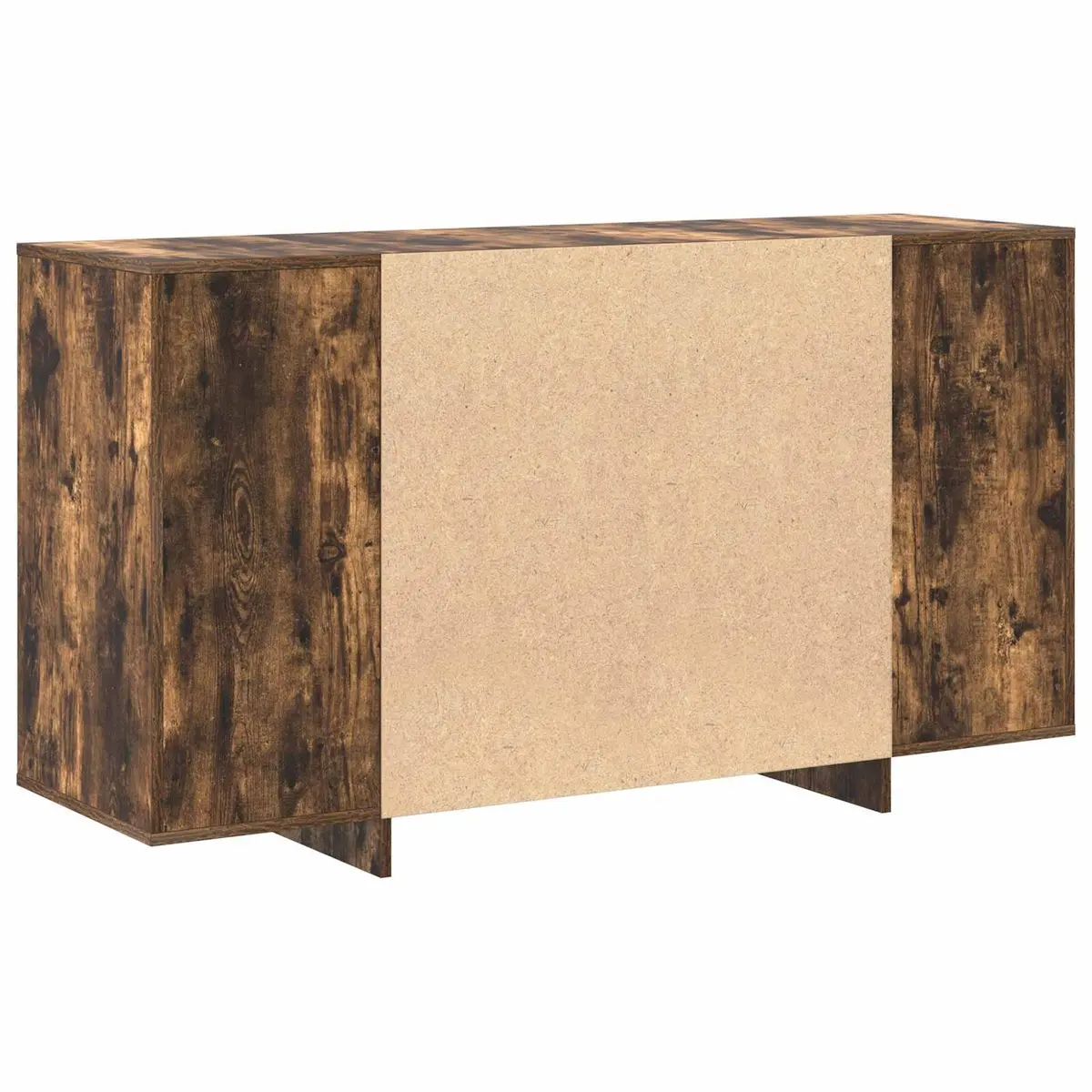 Modern Sideboard Storage Cabinet 135cm Brown Engineered Wood Hinge Doors