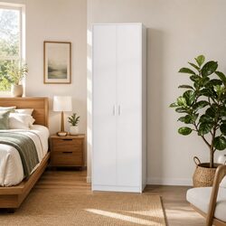 Your New White Wardrobe with Shelf Storage 55x25x189cm