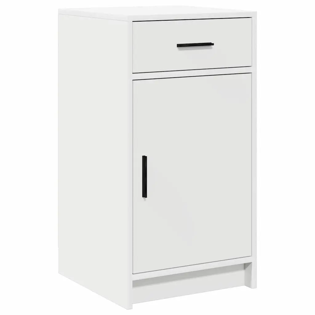 Dressing Table with LED Strip Lights Storage 2 pcs White Bedroom Vanity Unit