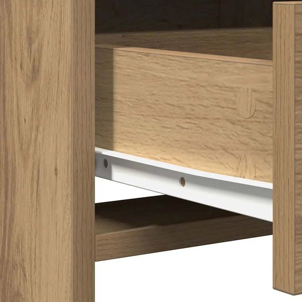 Dressing Table Vanity Unit with LED Mirror Lights Drawers Storage Brown 2 Piece