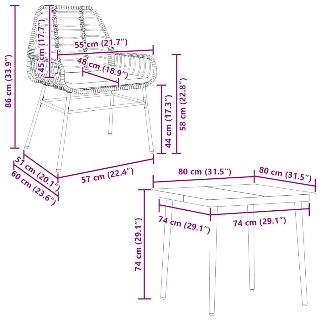 Garden Dining Set Black Poly Rattan with Glass Table 5 Piece Outdoor Patio Furniture