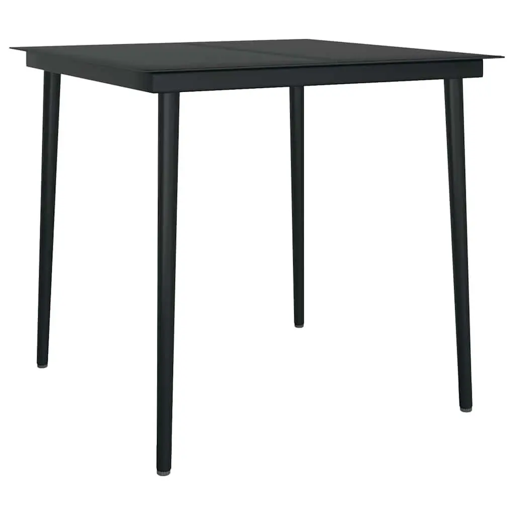 Outdoor Dining Set Black Poly Rattan 5 Piece with Cushions