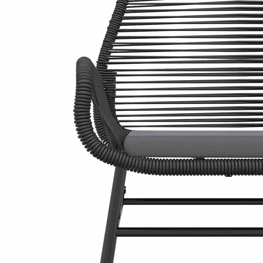 5 Piece Garden Dining Set Outdoor Furniture Black Poly Rattan Glass Table Patio