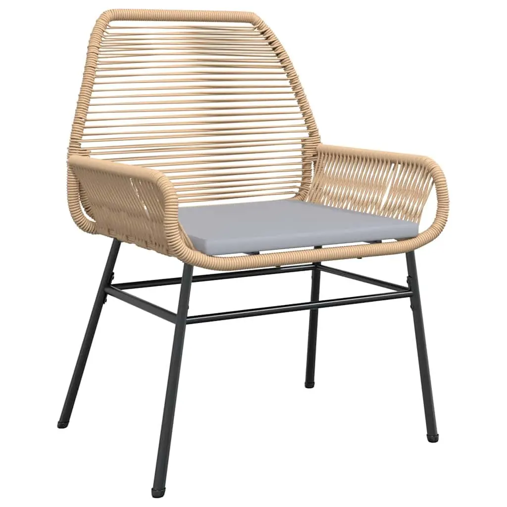 3 Piece Outdoor Dining Set Brown Rattan Chairs Table Garden Patio Furniture