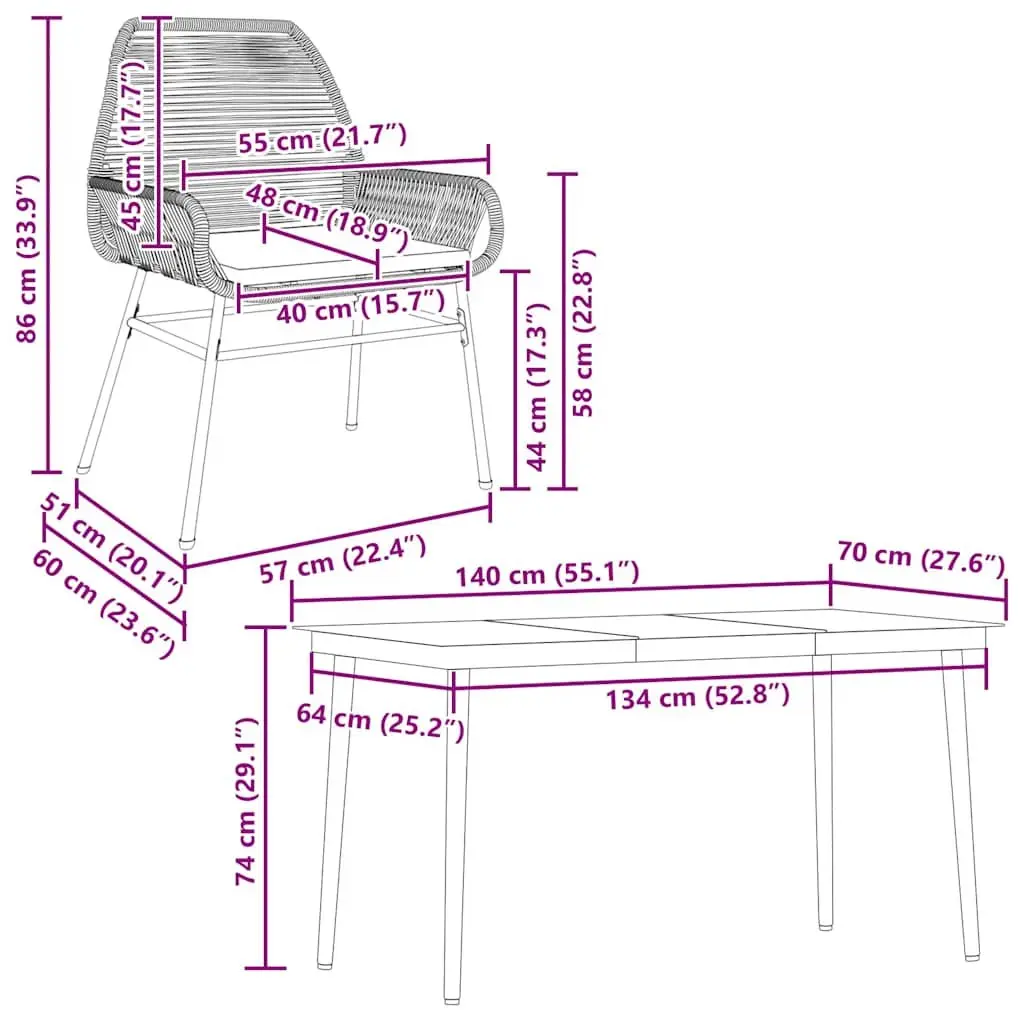 Garden Dining Set 5 Piece Outdoor Furniture Grey PE Rattan Frame Tempered Glass Table