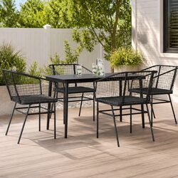 Friendly 5-Piece Black Garden Dining Set for You