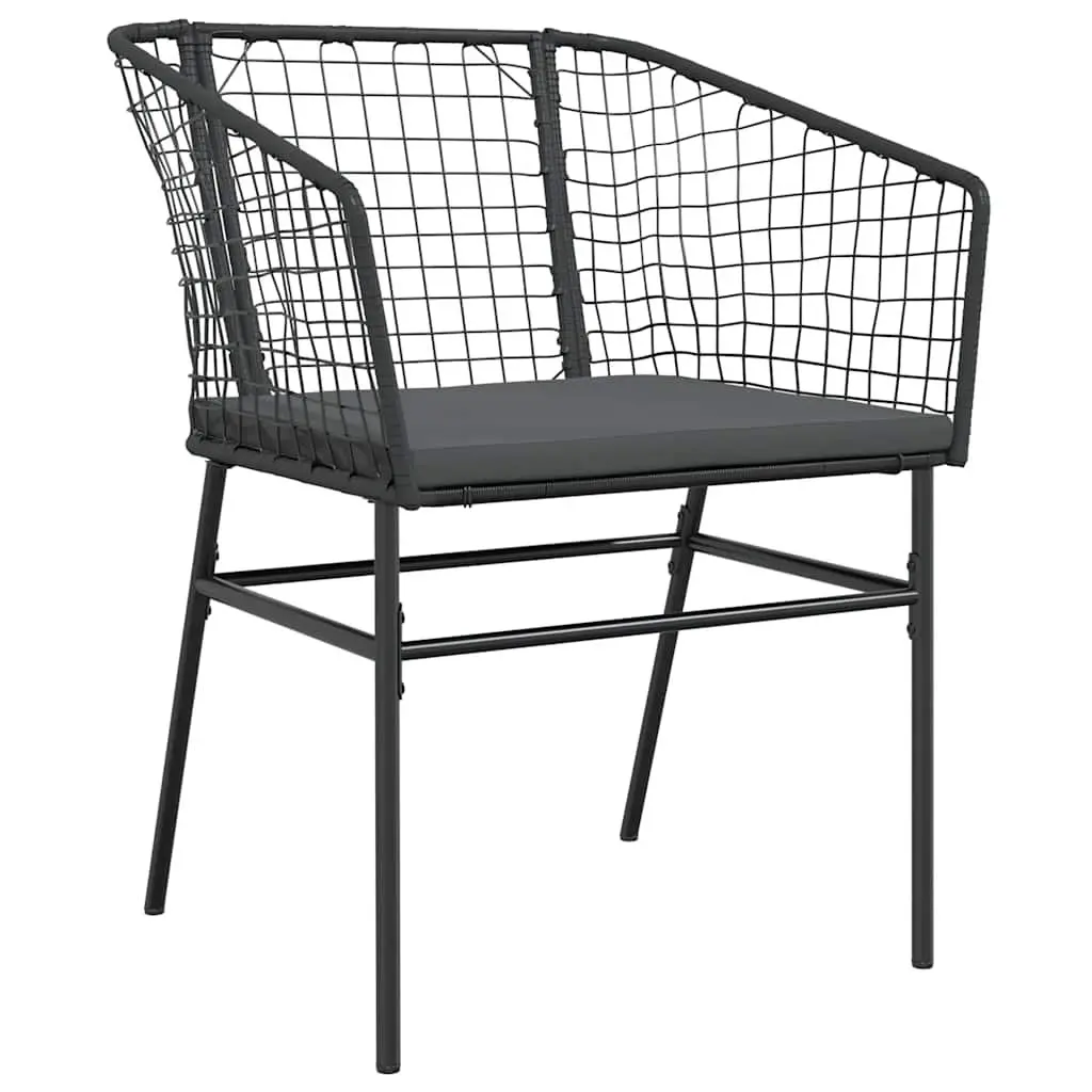 Outdoor Furniture Set Durable Black Poly Rattan Chairs and Table 5 Piece Garden Dining Arrangement