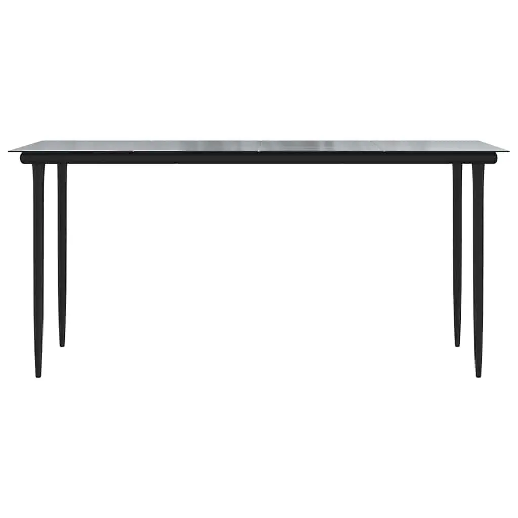 Outdoor Furniture Set Durable Black Poly Rattan Chairs and Table 5 Piece Garden Dining Arrangement