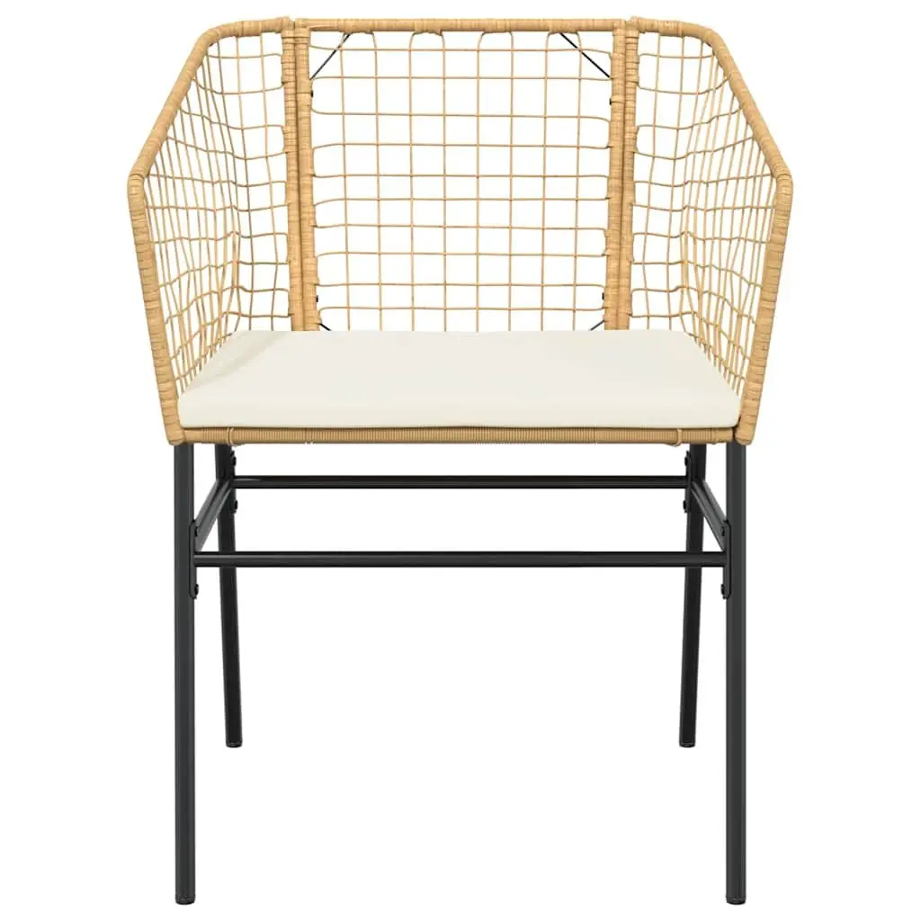 Garden Dining Set Outdoor Furniture Poly Rattan Brown 5 Piece Glass Tabletop
