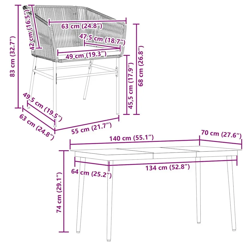 5 Piece Outdoor Dining Set