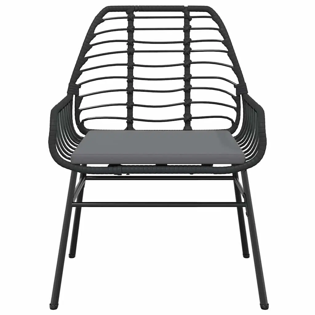 3 Piece Garden Dining Set Poly Rattan Chairs Glass Table Outdoor Patio Furniture