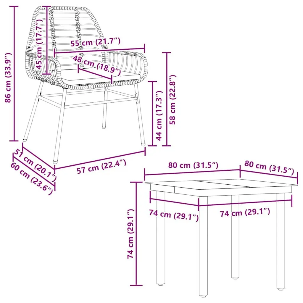 Outdoor Patio Furniture Set 5 Piece Black Poly Rattan Tempered Glass Table Garden Dining with Cushions