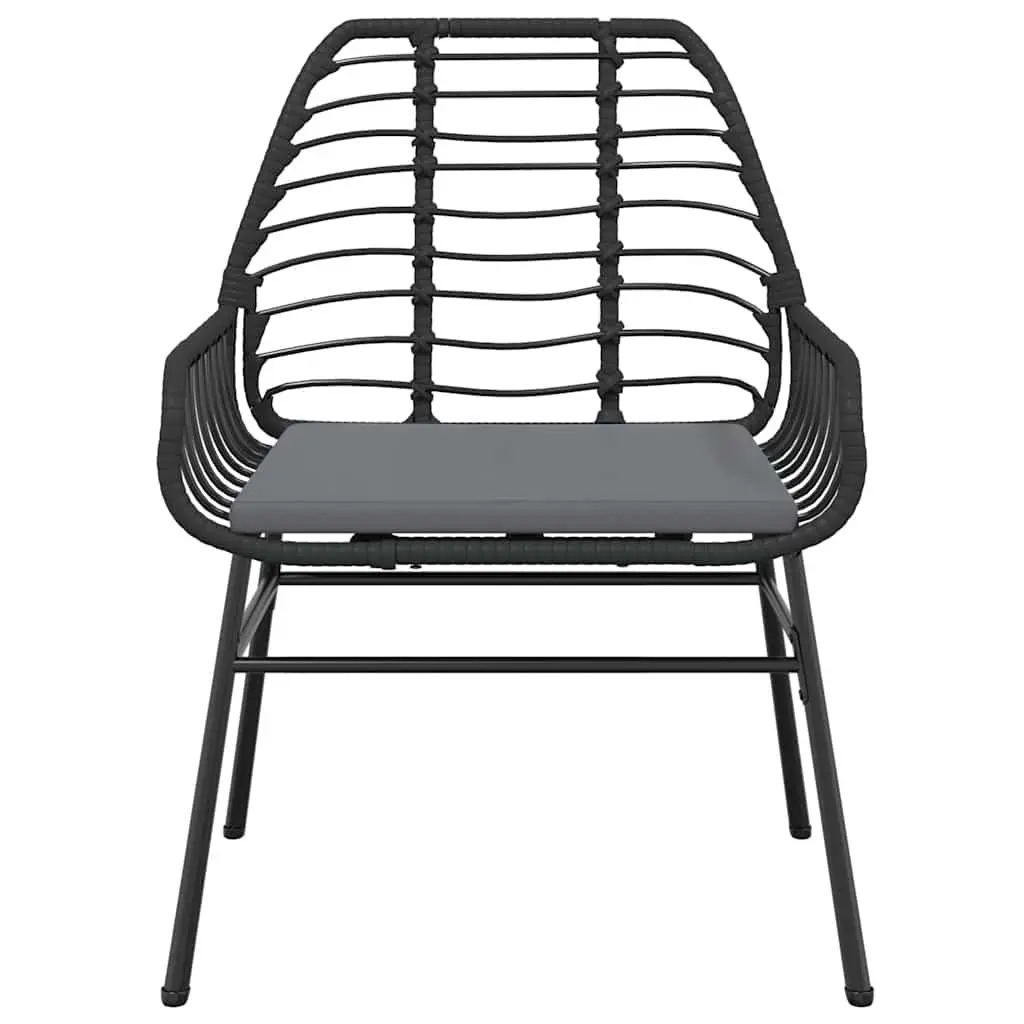 Garden Dining Set 5 Piece Outdoor Furniture Black Rattan Chair Table Patio
