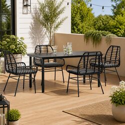 Your Ideal 5 Piece Garden Dining Set in Black
