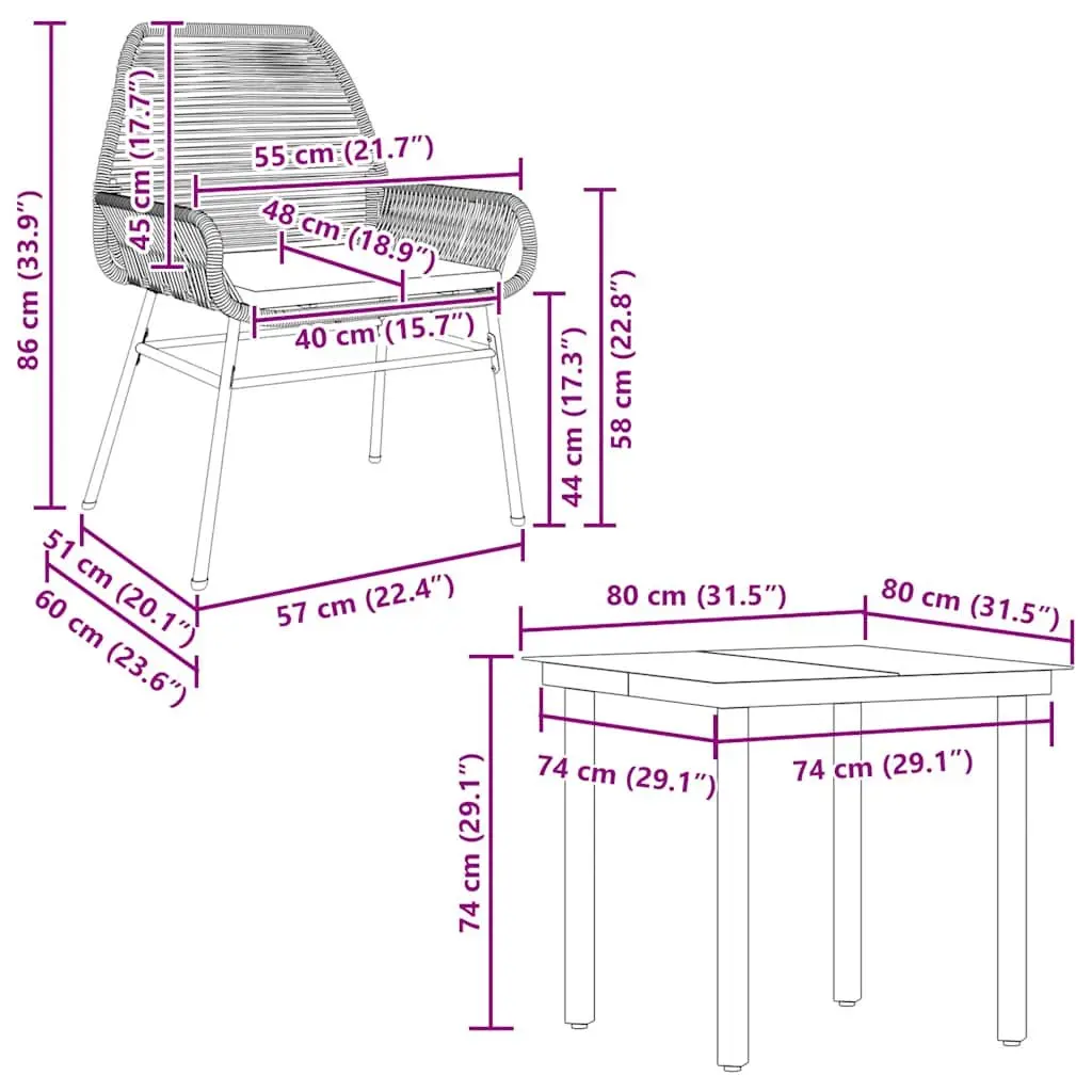 5 Piece Garden Dining Set