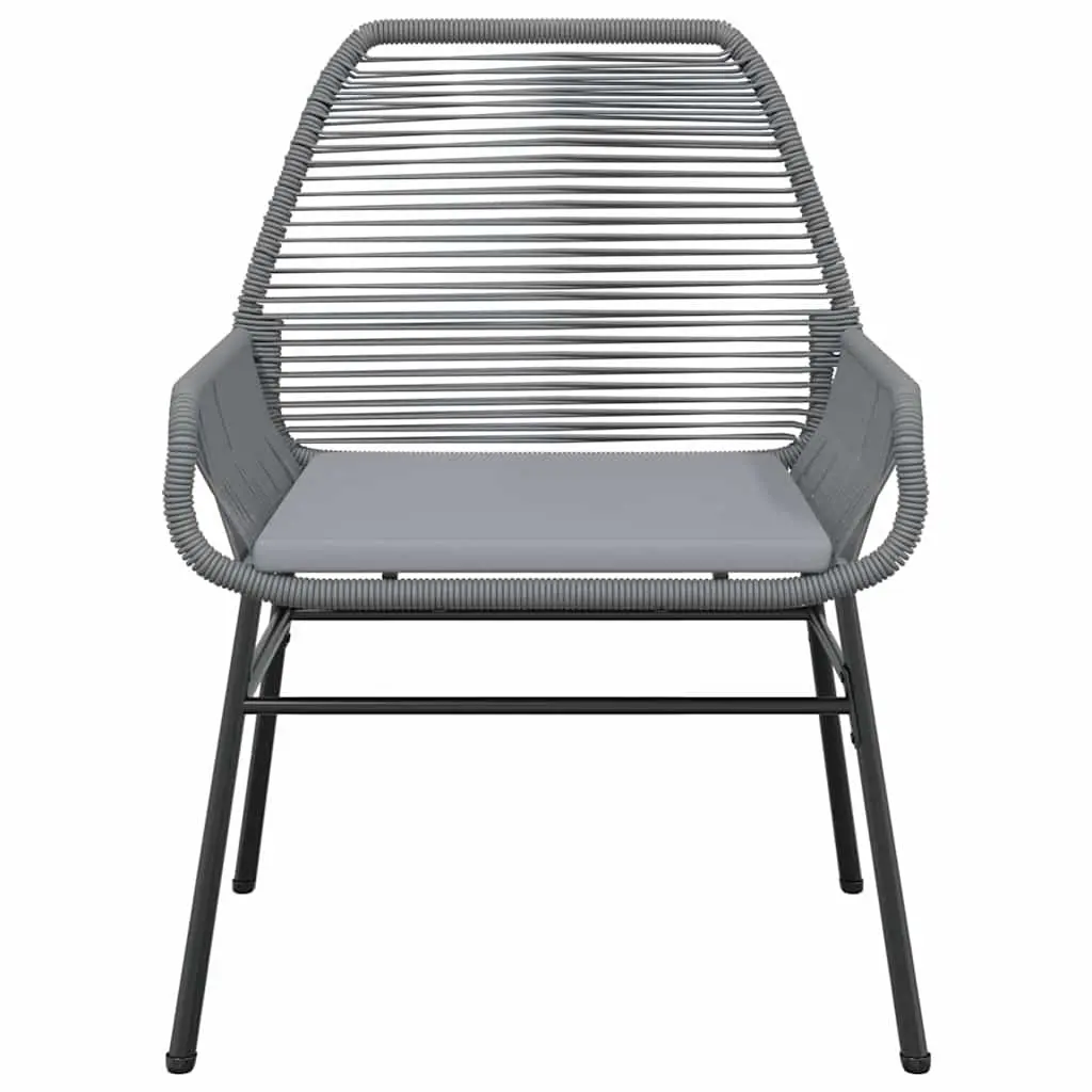 Garden Dining Set 5 Piece Grey Poly Rattan Glass Table Chairs