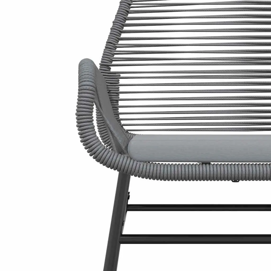 Garden Dining Set 5 Piece Grey Poly Rattan Glass Table Chairs