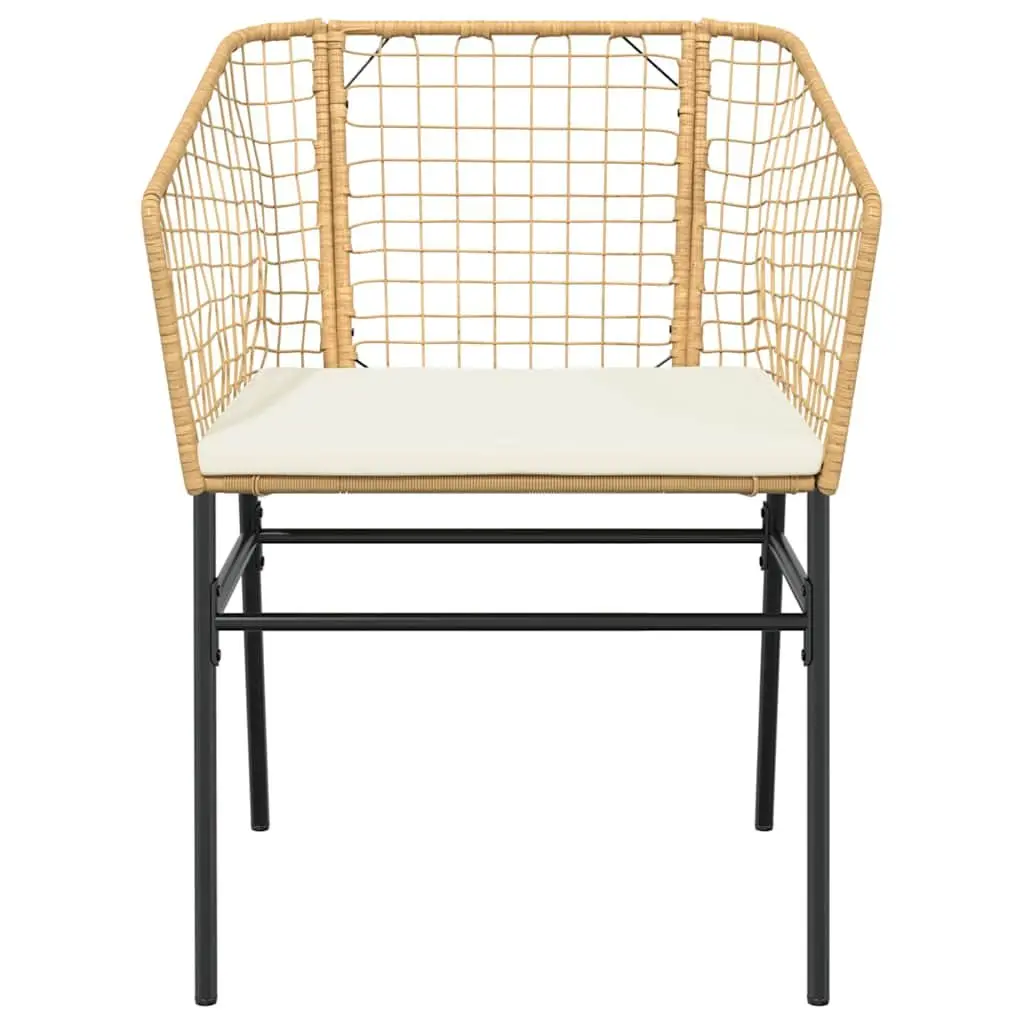 5 Piece Garden Dining Set Outdoor Furniture Brown Poly Rattan Glass Top Table