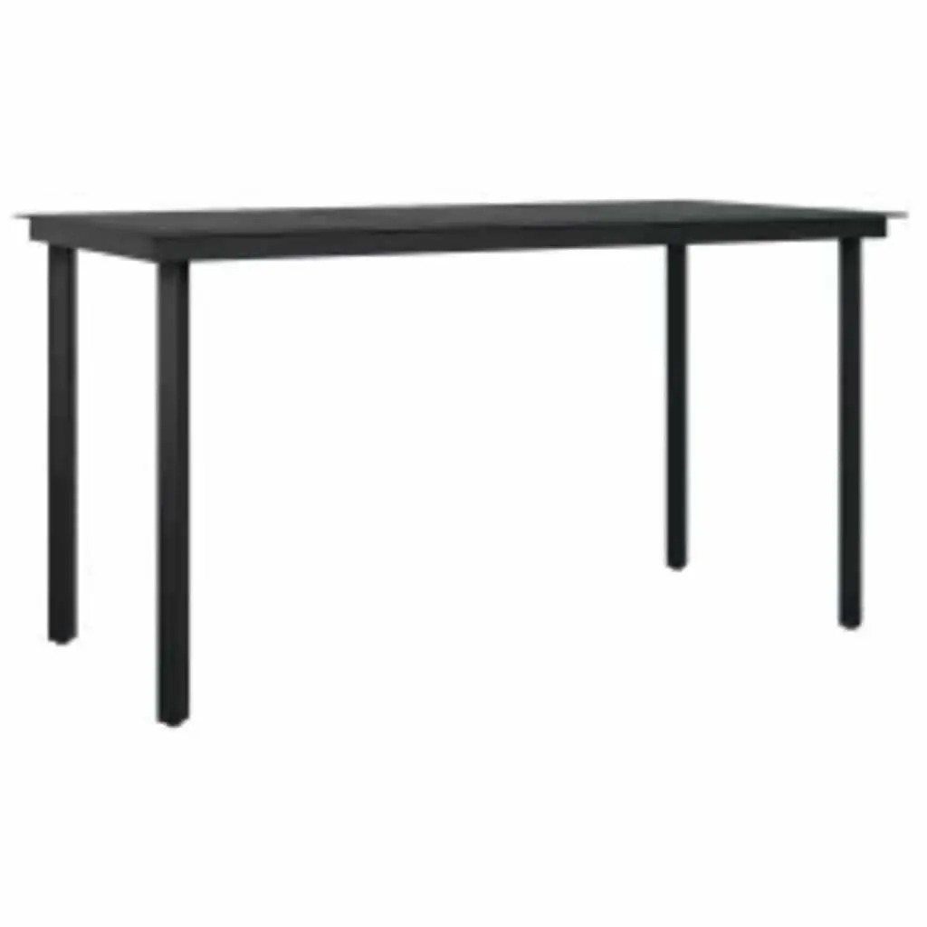 Garden Dining Set 5 Piece Outdoor Furniture Black Rattan Tempered Glass Table with Cushions