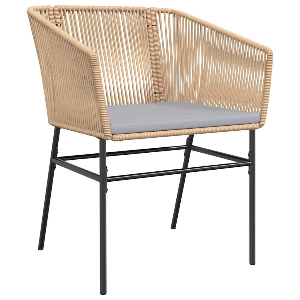 Garden Dining Set Brown Poly Rattan 3 Piece Outdoor Furniture Patio Table Chairs