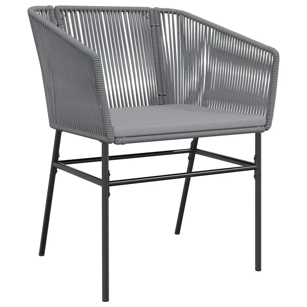 7 Piece Garden Dining Set Grey Poly Rattan Chair Table Outdoor Patio Furniture