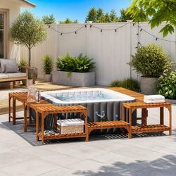 Your Outdoor Retreat: Acacia Wood Hot Tub Surround