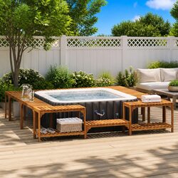 Create a Relaxing Outdoor Space with This Hot Tub Surround
